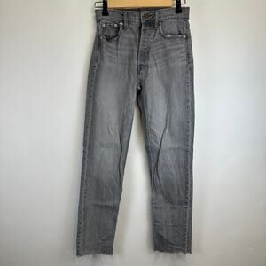 Gap Charcoal Wash Cheeky Straight High Rise Button Fly Jeans Women's Size 25